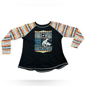 Panhandle Women’s 2XL Rodeo Vegas Shirt with Aztec Sleeves